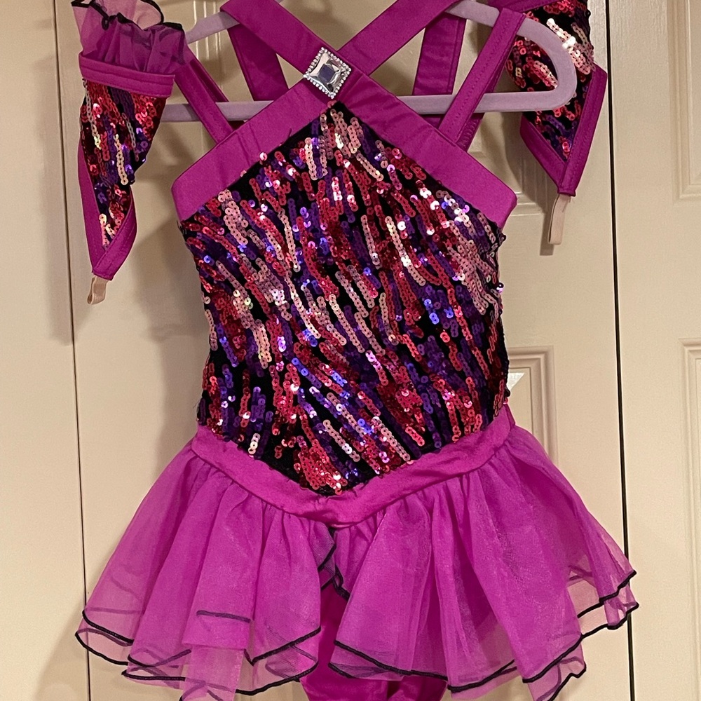 Pink Sequin Kids Dance Costume